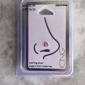 🌺3 for $15 SALE Rainbow noise piercing. Sterling Silver